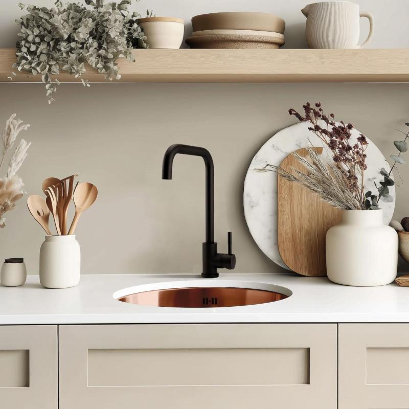 Pure.Sink Rondo Copper Round Sink flat installation, undermount and topmount 38 cm PRN38-62