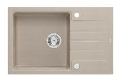 Quadri Cardigan Pearl Beige granito construído pia com escorredor reversível 78x50cm 1208971816