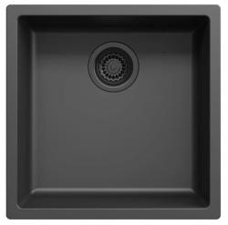 Pia de fibra Ausmann preta 40x40cm para submontagem, montagem e montagem plana com plugue automático preto 1208971851