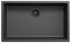 Ausmann Fibre preto grande pia 70x40cm para embutir, sobrepor e instalação plana com plugue automático preto 1208971862