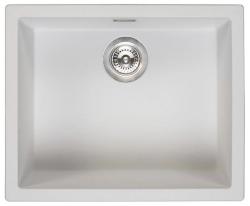 Ausmann Fibre pia branca 50x40cm para embutir, sobrepor e montagem nivelada com plug automático de aço inoxidável 1208971898