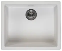 Ausmann Fibre pia branca 50x40cm de submontagem, montagem e embutida com plugue automático de metal de arma 1208971902