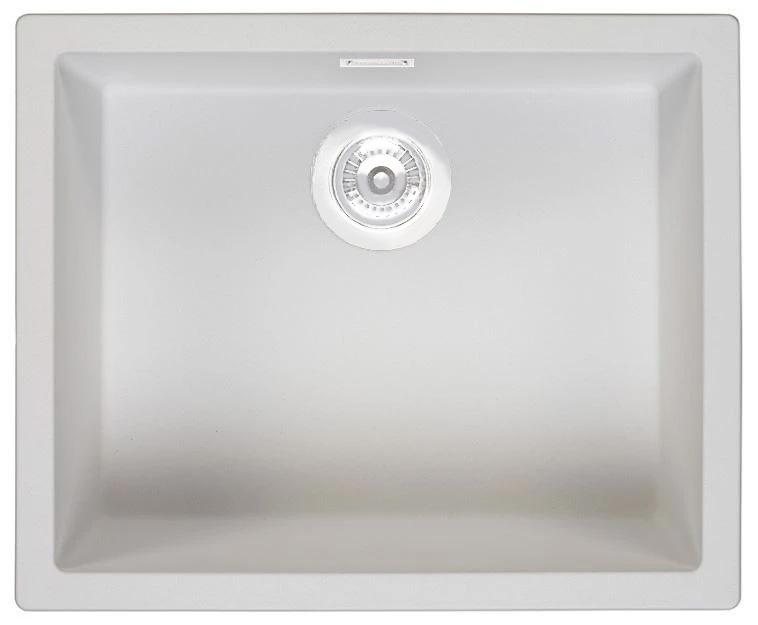 Ausmann Fibre pia branca 50x40cm para instalação embutida, sobreposta e de superfície plana com plugue automático branco 1208971903