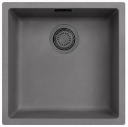 Ausmann Fibre pia de concreto cinza 40x40cm de embutir, sobrepor e instalação plana com plugue automático de metal de arma 1208971914