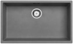 Ausmann Fibre betão cinza grande pia de 70x40cm para instalação inferior, superior e embutida com plugue automático de aço inoxidável 1208971920