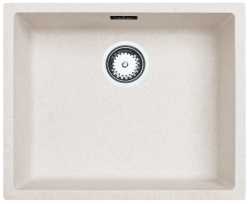 Ausmann Fibre pia de areia branca 50x40cm para submontagem, montagem e instalação plana com plugue automático de aço inoxidável 1208971930