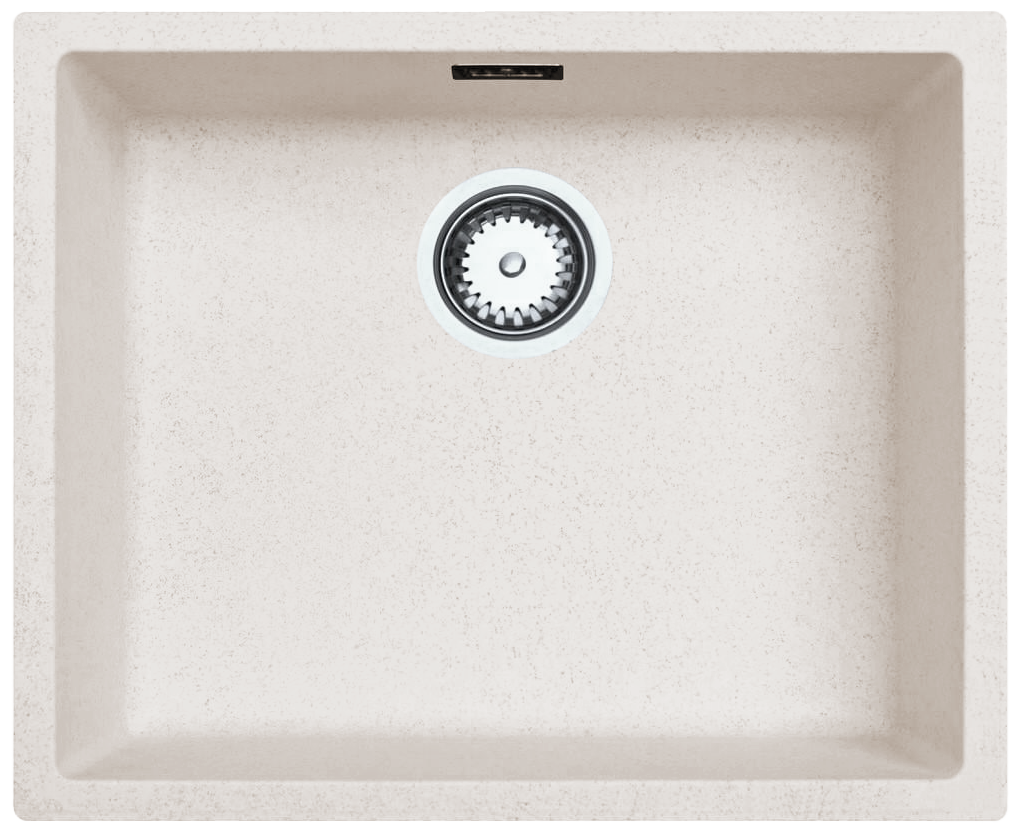Ausmann Fibre pia de areia branca 50x40cm para submontagem, montagem e instalação plana com plugue automático de aço inoxidável 1208971930
