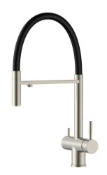 Pure.Sink Elite Steel Flex Torneira de cozinha de aço inoxidável de 3 vias com bico flexível e água filtrada PS8110-02