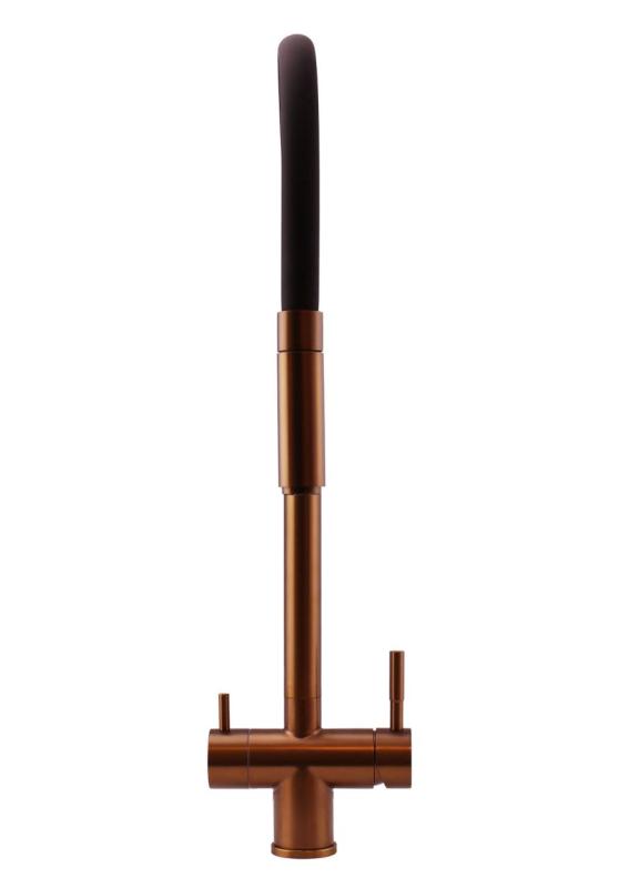 Pure.Sink Elite Steel Flex Torneira de cozinha em cobre PVD de 3 vias com bico flexível e água filtrada PS8110-62