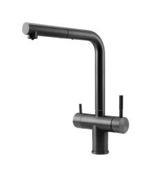 Pure.Sink Elite Aço Clear-S PVD metal de arma de 3 vias Torneira de cozinha com Bico Retrátil e Água Filtrada PS8120-61