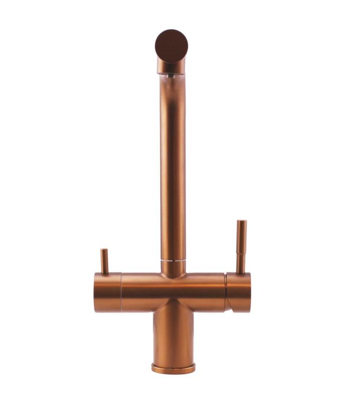 Pure.Sink Elite Steel Clear-S PVD Cobre de 3 vias Torneira de cozinha com Bico Retrátil e Água Filtrada PS8120-62