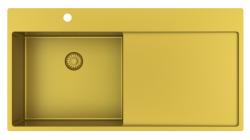 Pure.Sink Exclusivo Pia dourada com escorredor 100x52 cm Torneira à esquerda PEX47100LT-60