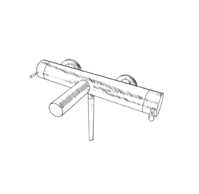 MURO TUA Torneira de banheira com conjunto de chuveiro manual cromado M1.B2.CR