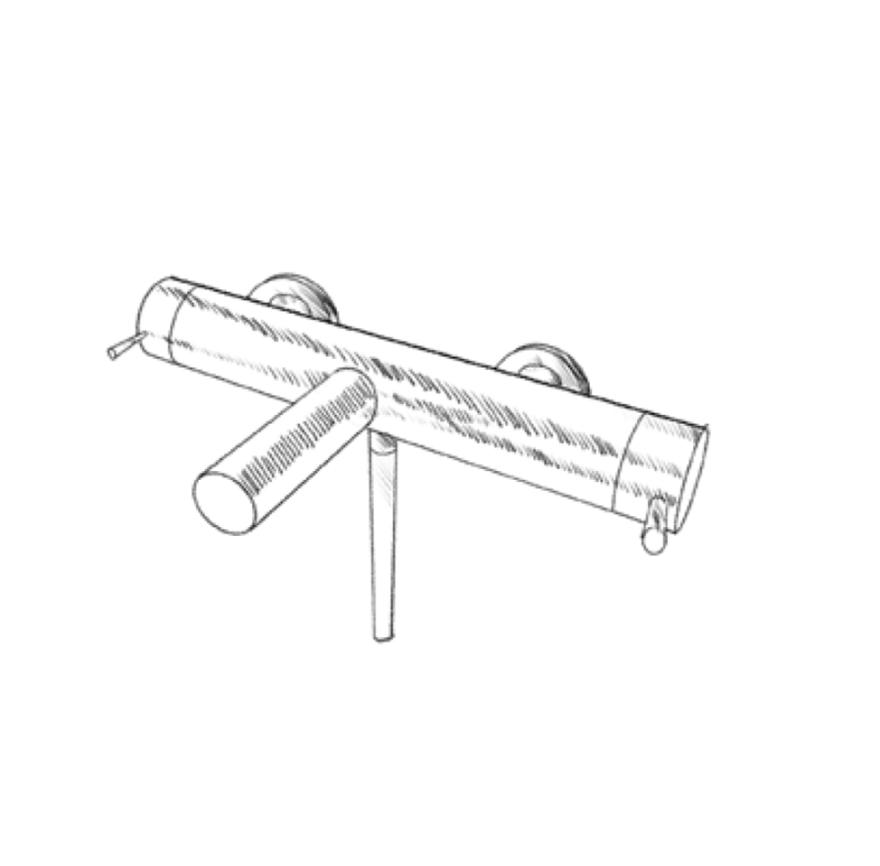 MURO TUA Termostato para banheira com conjunto de chuveiro manual cromado M1.B2TH.CR