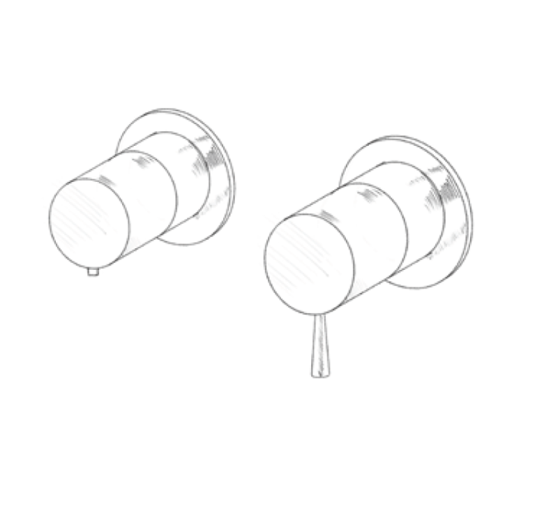 MURO TUA Torneira termostática embutida para chuveiro com 3 saídas cromada M1.B33T.R.CR