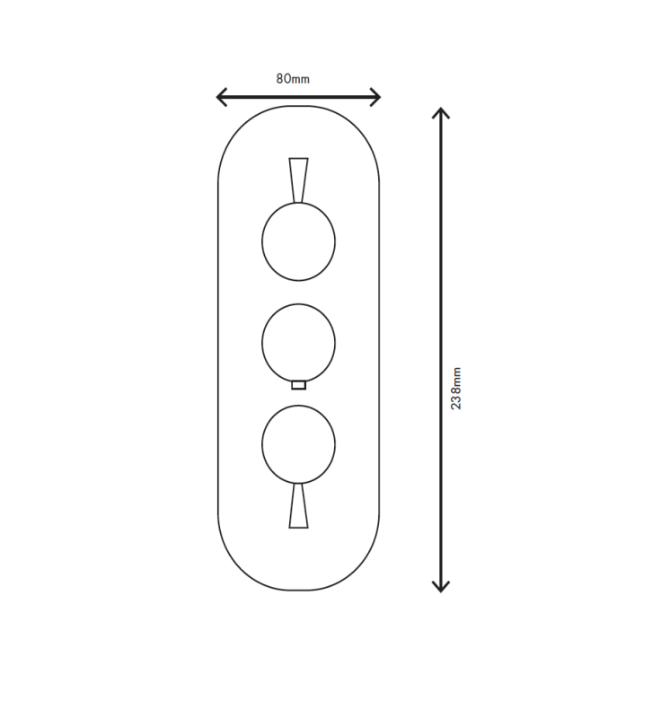 MURO TUA Torneira embutida na parede com 2 torneiras de fecho cromadas M1.B34.S.CR