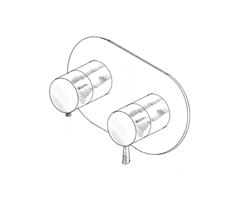 MURO TUA Torneira termostática embutida para chuveiro com 1 saída cromada M1.B31T.S.CR