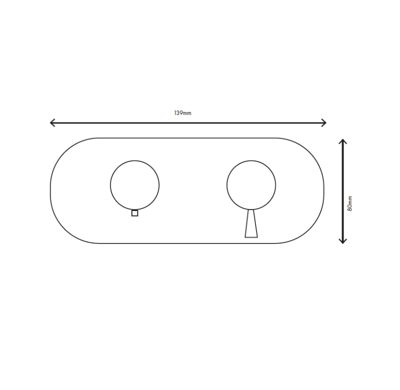 MURO TUA Torneira termostática embutida para chuveiro com 2 saídas cromada M1.B32T.S.CR