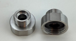 Pure.Sink Niple adaptador em aço inoxidável de 3/8 exterior (macho) para 1/2 interior (fêmea) Conjunto de 2 peças PS3812-00