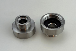 Pure.Sink Niple adaptador em aço inoxidável de 3/8 exterior (macho) para 1/2 interior (fêmea) Conjunto de 2 peças PS3812-00