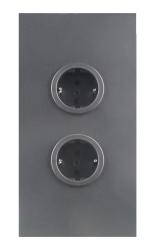 Indux Corner Coluna de energia com 2 tomadas com terra Gun metal 1208972281