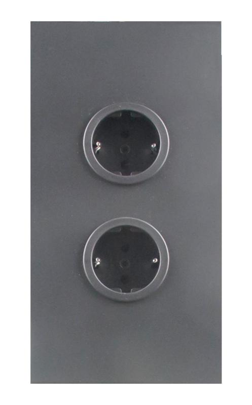 Indux Corner Coluna de energia com 2 tomadas com terra Gun metal 1208972281