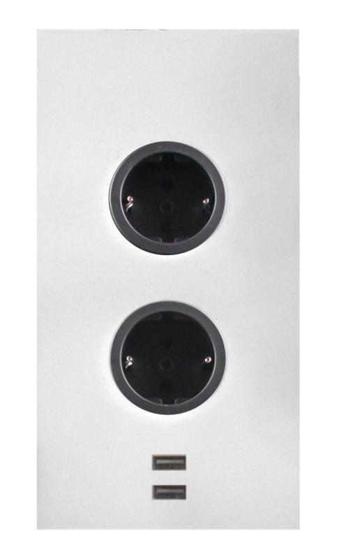 Indux Corner Coluna de energia com 2 tomadas com ligação à terra e 2 carregadores USB Branco 1208972298