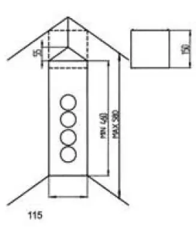 Indux Corner Coluna de energia com 4 tomadas com ligação à terra Preto 1208972307