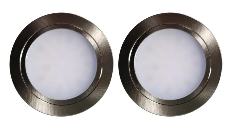 Indux Luma Pequena cozinha embutida Conjunto LED Multi Tone 2 Spots Aparência de aço inoxidável 1208972326