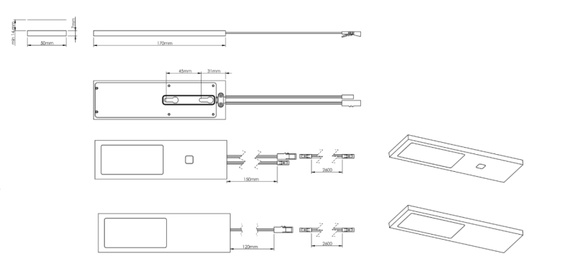 Indux Solin Conjunto de luzes LED Multi Tone para cozinha, 2 spots x 3,6 W, cobre 1208972348