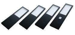 Indux Lino Conjunto de LED para cozinha com 4 spots de 4 W com interruptor touch dim integrado, preto 1208972392