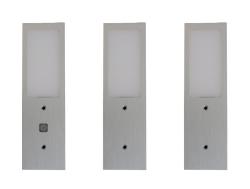 Indux Luminex Conjunto de LED para cozinha com 3 focos de 4 W com interruptor touch dim integrado em alumínio 1208972398