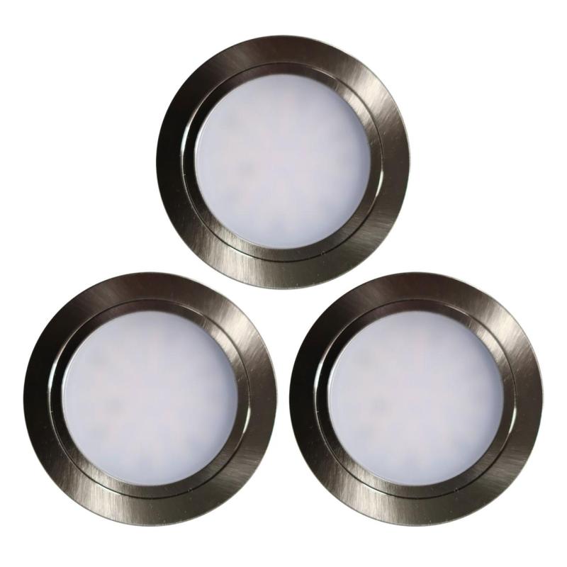 Indux Luma Conjunto de cozinha embutida Multi Tone LED 3 spots com acabamento em aço inoxidável 1208972401