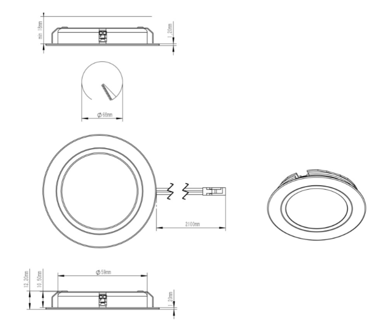 Indux Luma Conjunto LED Multi Tone para cozinha embutida, 4 spots brancos 1208972410