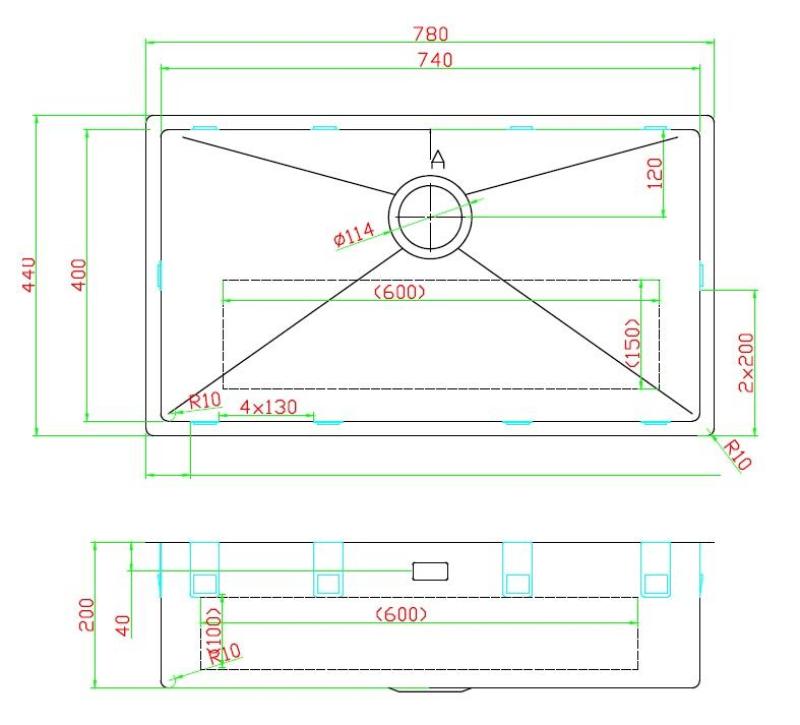 Pure.Sink Luxion Grande pia de bronze antigo PVD 74x40 cm para instalação embutida, encastrada ou sobreposto com prateleira inferior PLX7440-64