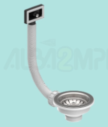 Banka Conjunto de drenagem em aço inoxidável com transbordamento para pia simples 1208972437