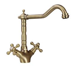 Aquanello Heritage Ascot Classic Kitchen Nostalgic Kitchen Faucet Bronze with Angled Spout BN-4002-HA
