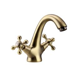 Aquanello Heritage Ascot Torneira clássica nostálgica para lavatório em bronze BN-4101-HA