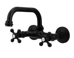 Aquanello Heritage Ascot Classic Kitchen Wall Faucet Top Spout Black BL-4110-HA