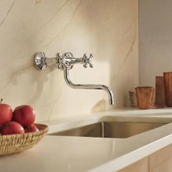 Aquanello Heritage Ascot Torneira de parede clássica para cozinha, cromada CR-4111-HA