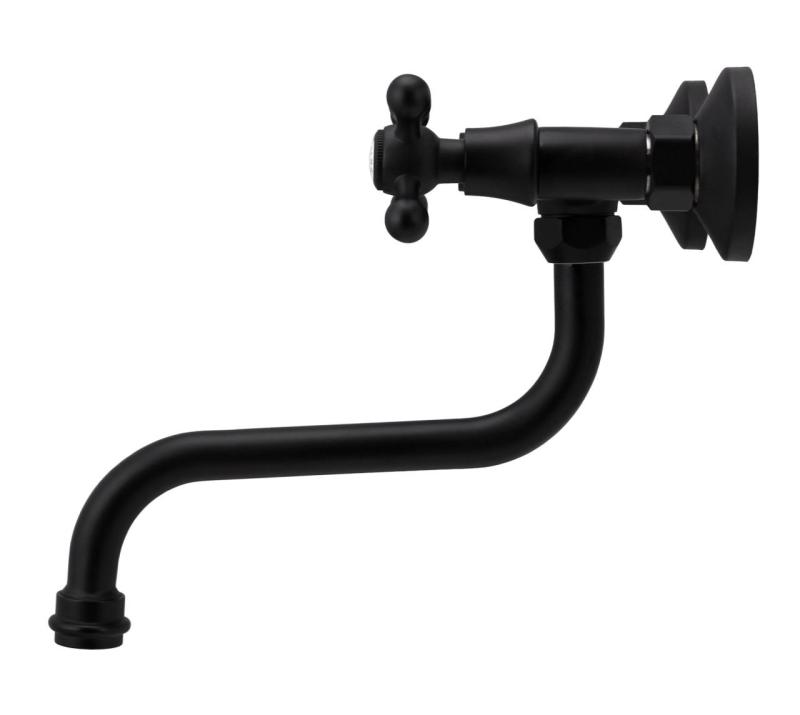 Aquanello Heritage Ascot Classic Kitchen Wall Faucet Black BL-4111-HA
