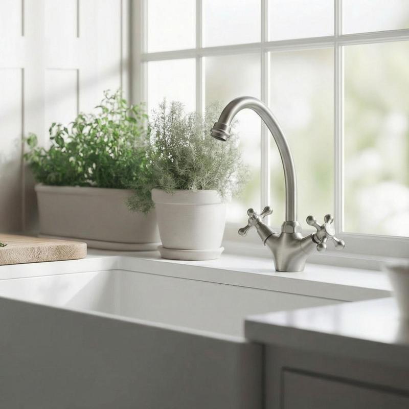 Aquanello Heritage Ascot Torneira de cozinha clássica nostálgica em aço inoxidável NB-4004-HA