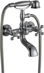 Aquanello Heritage Ascot Torneira clássica para banheira com botões estrela em aço inoxidável, incluindo chuveiro de mão NB-3002-HA