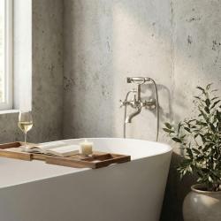 Aquanello Heritage Ascot Torneira clássica para banheira com botões estrela em aço inoxidável, incluindo chuveiro de mão NB-3002-HA