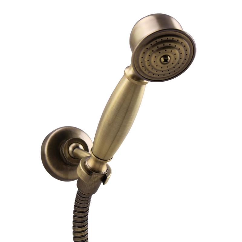 Aquanello Heritage Ascot Conjunto clássico de torneira de chuveiro com botões estrela em bronze, incluindo chuveiro de mão BN-2002-HA