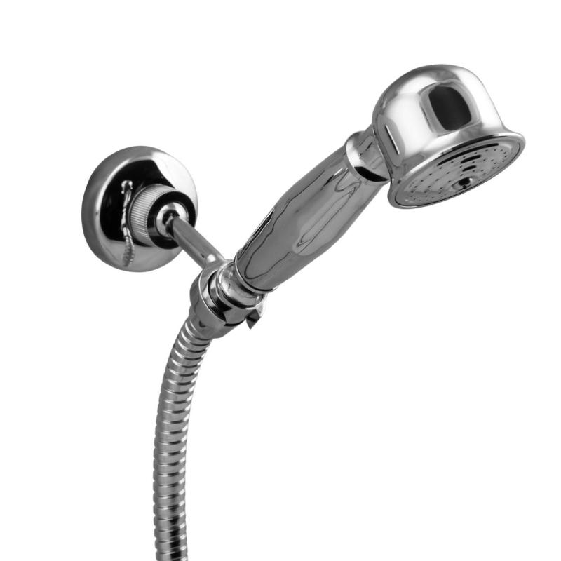 Aquanello Heritage Ascot Conjunto clássico de torneira de chuveiro com botões estrela cromados, incluindo chuveiro de mão CR-2002-HA