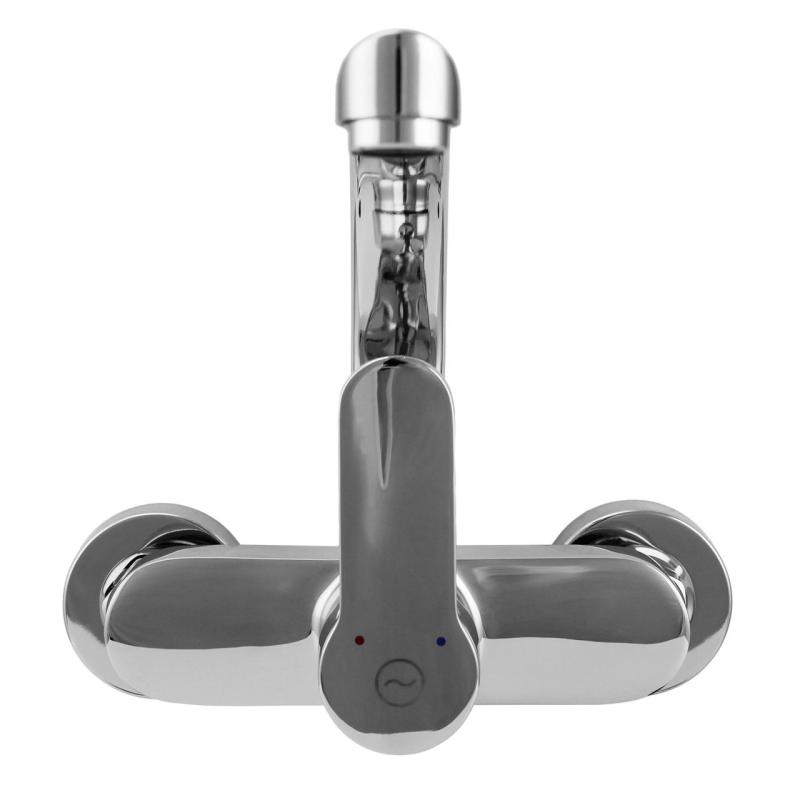 Aquanello Casa Torneira de cozinha de parede com bico superior cromado CR-1003-CS