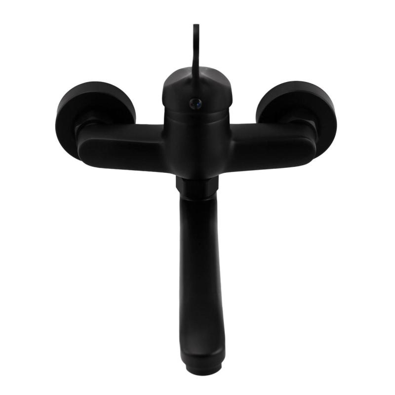 Aquanello Casa Torneira de cozinha de parede com bico superior preto BL-1003-CS