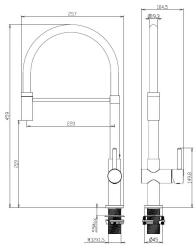 Aquanello Gastro Torneira de cozinha com bico flexível cromada CR-4400-GT