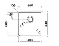 PM Lydia Pia em aço inoxidável 40x40 cm para encastrar, encastrar à face e sobrepostar 1208972639
